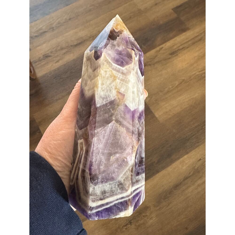Chevron Amethyst Crystal Tower Polished Point 6–7 Inch - Picture 12 of 12